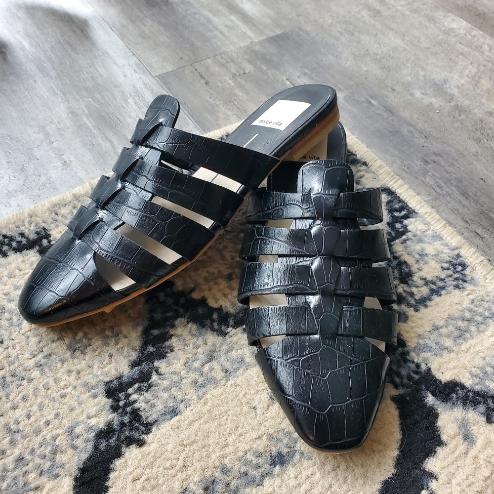 Dolce VitaHarvy Croc-Embossed Loafer Mules - Picture 3 of 4